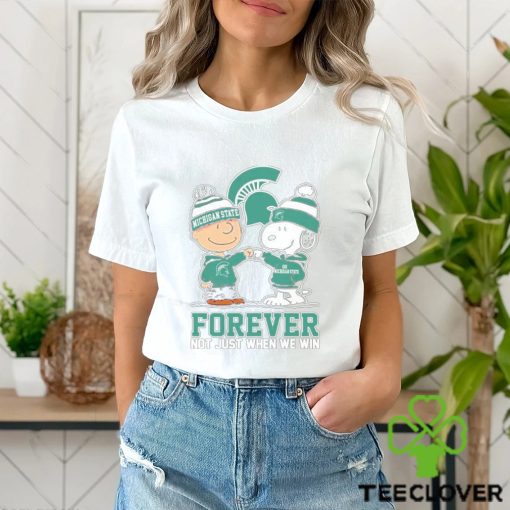 Charlie Brown And Snoopy Michigan State Spartans Forever Not Just When We Win Shirt