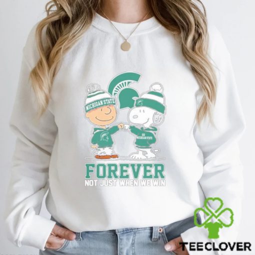 Charlie Brown And Snoopy Michigan State Spartans Forever Not Just When We Win Shirt