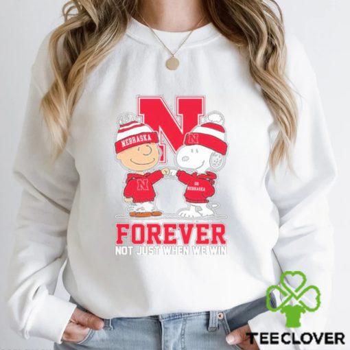Charlie Brown And Snoopy Nebraska Cornhuskers Forever Not Just When We Win Shirt