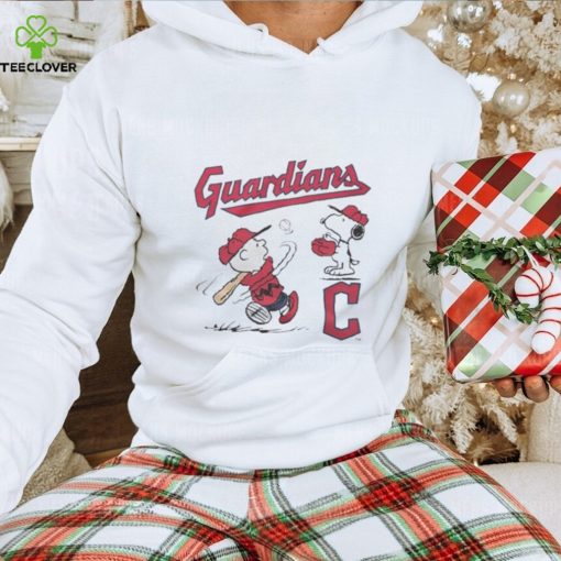 Charlie Brown And Snoopy Playing Baseball Cleveland Guardians MLB 2023 Shirt