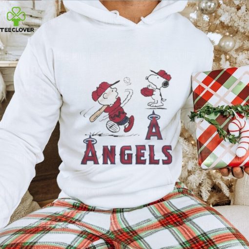 Charlie Brown And Snoopy Playing Baseball Los Angeles Angels MLB 2023 Shirt