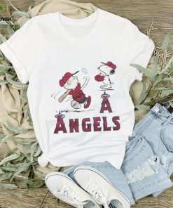 Charlie Brown And Snoopy Playing Baseball Los Angeles Angels MLB 2023 Shirt