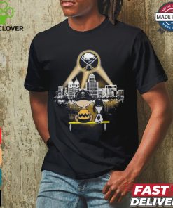 Charlie Brown And Snoopy Watching City Buffalo Sabres Football T Shirt