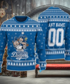 Charlie Brown Peanuts Customizable LA Dodgers Ugly Sweater