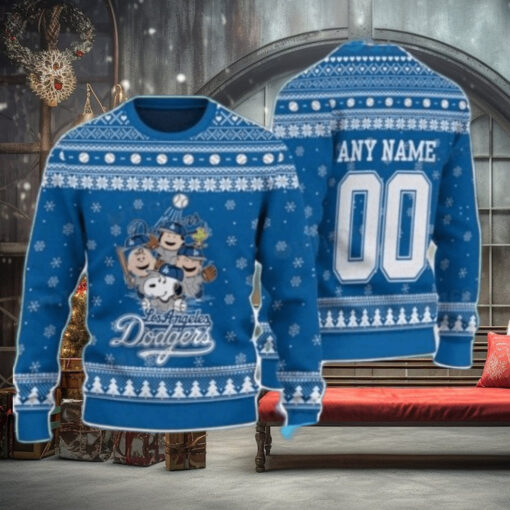 Charlie Brown Peanuts Customizable LA Dodgers Ugly Sweater