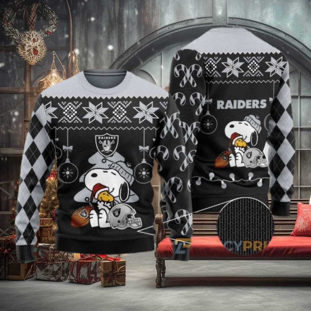Charlie Brown Peanuts Snoopy Raiders NFL Ugly Sweater Charlie Brown Peanuts Snoopy Raiders NFL Ugly Sweater