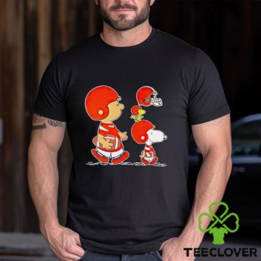 Charlie Brown Snoopy And Woodstock Cleveland Browns Football shirt