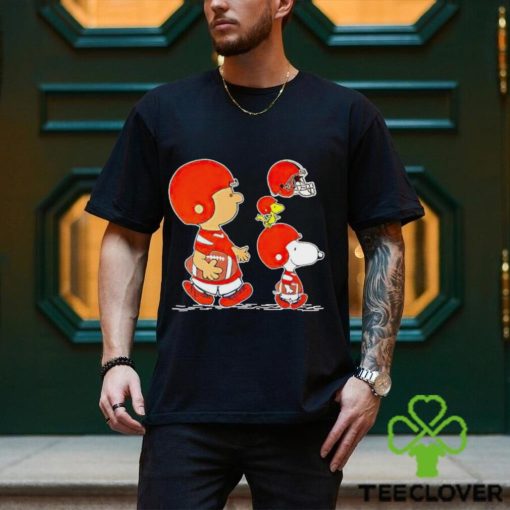 Charlie Brown Snoopy And Woodstock Cleveland Browns Football shirt