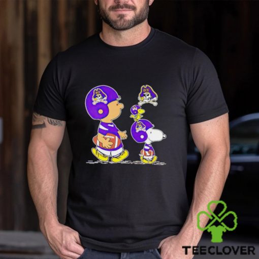 Charlie Brown Snoopy And Woodstock East Carolina Pirates Football shirt