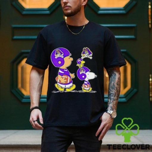 Charlie Brown Snoopy And Woodstock East Carolina Pirates Football shirt