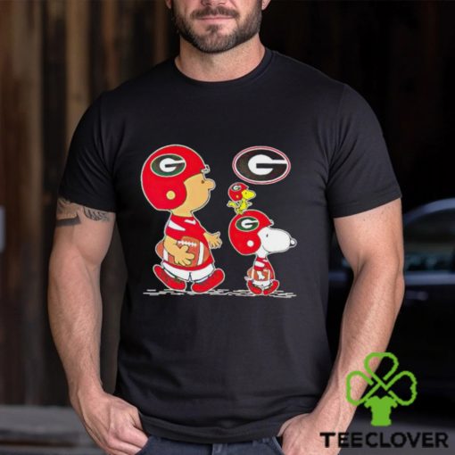 Charlie Brown Snoopy And Woodstock Georgia Bulldogs Football shirt