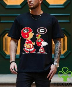 Charlie Brown Snoopy And Woodstock Georgia Bulldogs Football shirt