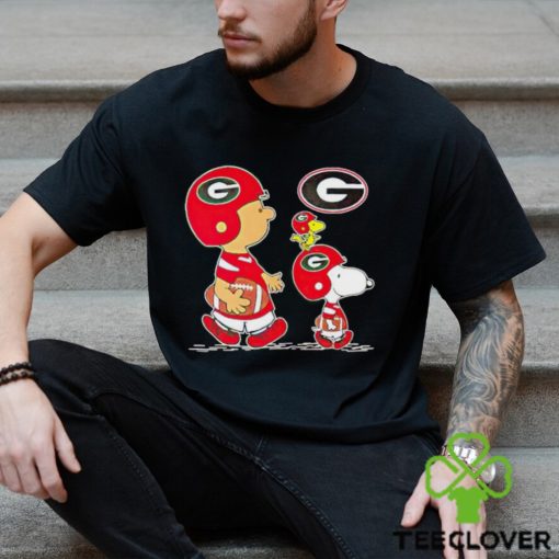 Charlie Brown Snoopy And Woodstock Georgia Bulldogs Football shirt