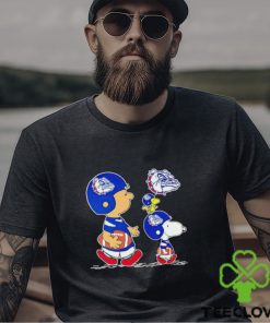 Charlie Brown Snoopy And Woodstock Gonzaga Bulldogs Football shirt