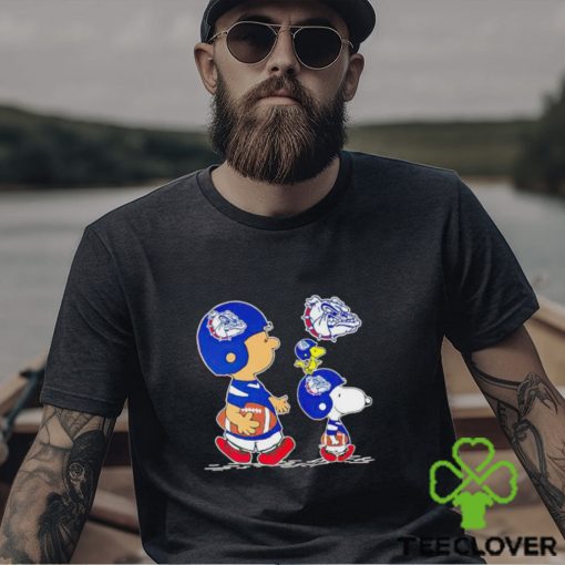 Charlie Brown Snoopy And Woodstock Gonzaga Bulldogs Football shirt