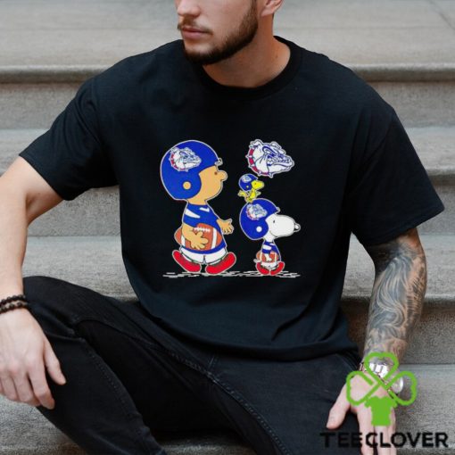 Charlie Brown Snoopy And Woodstock Gonzaga Bulldogs Football shirt