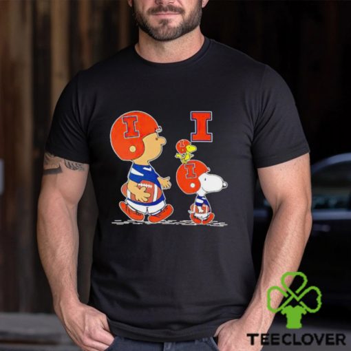 Charlie Brown Snoopy And Woodstock Illinois Fighting Illini Football shirt