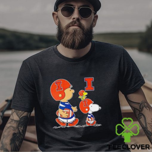 Charlie Brown Snoopy And Woodstock Illinois Fighting Illini Football shirt