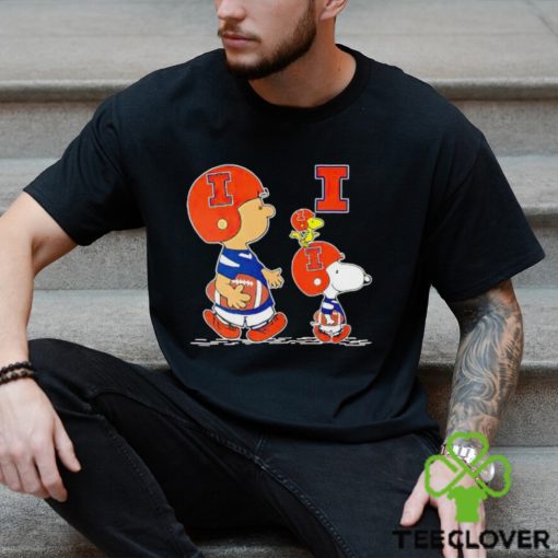 Charlie Brown Snoopy And Woodstock Illinois Fighting Illini Football shirt
