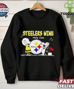 Charlie Brown Snoopy Pittsburgh Steelers win holy cow shirt