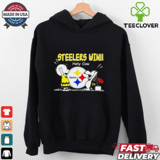 Charlie Brown Snoopy Pittsburgh Steelers win holy cow shirt