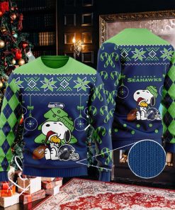 Charlie Brown Snoopy Ugly Seattle Seahawks Christmas Sweater