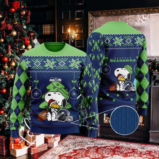 Charlie Brown Snoopy Ugly Seattle Seahawks Christmas Sweater
