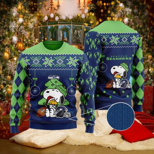 Charlie Brown Snoopy Ugly Seattle Seahawks Christmas Sweater