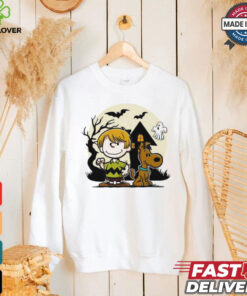 Charlie Brown and Scooby Doo shaggy Halloween spooky shirt