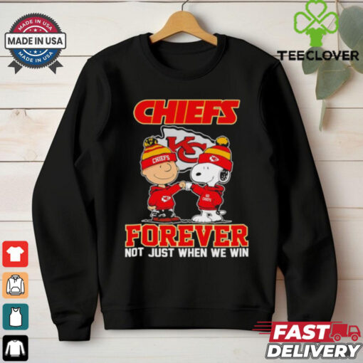 Charlie Brown and Snoopy Chiefs Forever not just when we win shirt