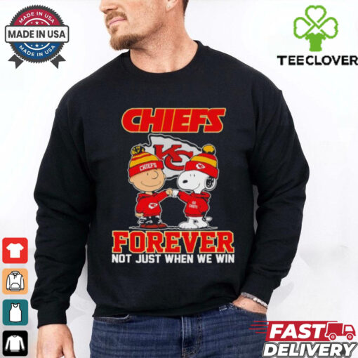 Charlie Brown and Snoopy Chiefs Forever not just when we win shirt