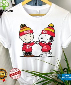 Charlie Brown and Snoopy NFL Kansas City Chiefs football go Chiefs cartoon shirt