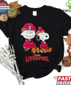Charlie Brown and Snoopy YNWA Liverpool sitting shirt