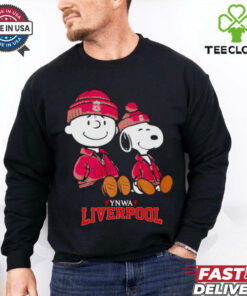 Charlie Brown and Snoopy YNWA Liverpool sitting shirt