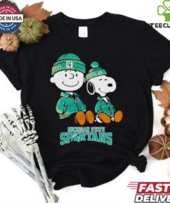Charlie Brown and Snoopy sitting Michigan State Spartans shirt