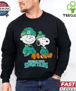 Charlie Brown and Snoopy sitting Michigan State Spartans shirt