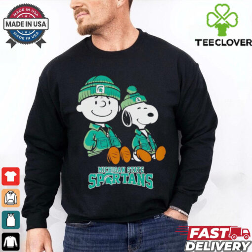 Charlie Brown and Snoopy sitting Michigan State Spartans shirt