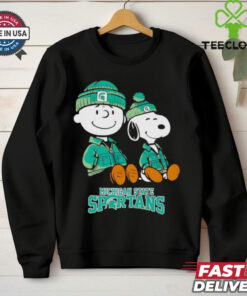 Charlie Brown and Snoopy sitting Michigan State Spartans shirt