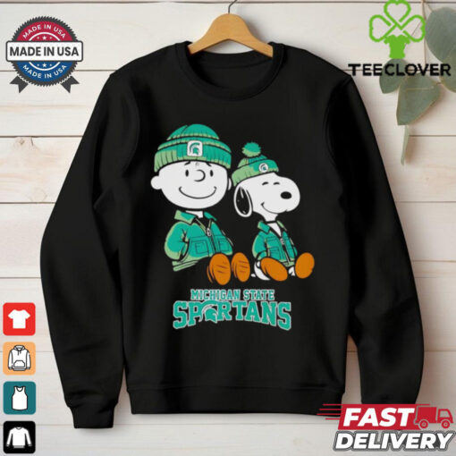 Charlie Brown and Snoopy sitting Michigan State Spartans shirt