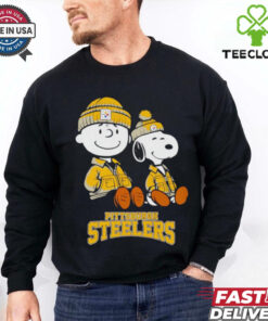 Charlie Brown and Snoopy sitting Pittsburgh Steelers shirt