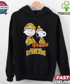 Charlie Brown and Snoopy sitting Pittsburgh Steelers shirt