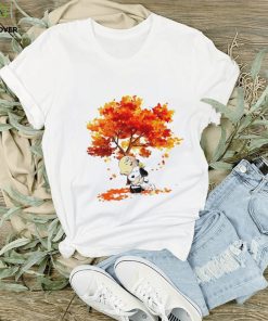 Charlie Brown hug Snoopy under tree cartoon shirt