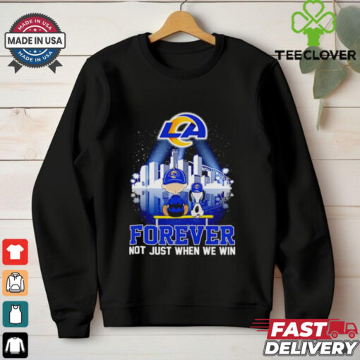 Charlie and Snoopy watching Los Angeles Chargers forever not just when we win shirt