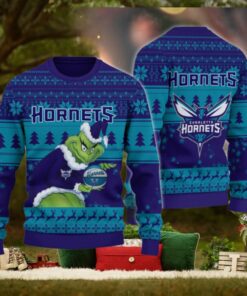 Charlotte Hornets Grinch Christmas Ugly Sweater