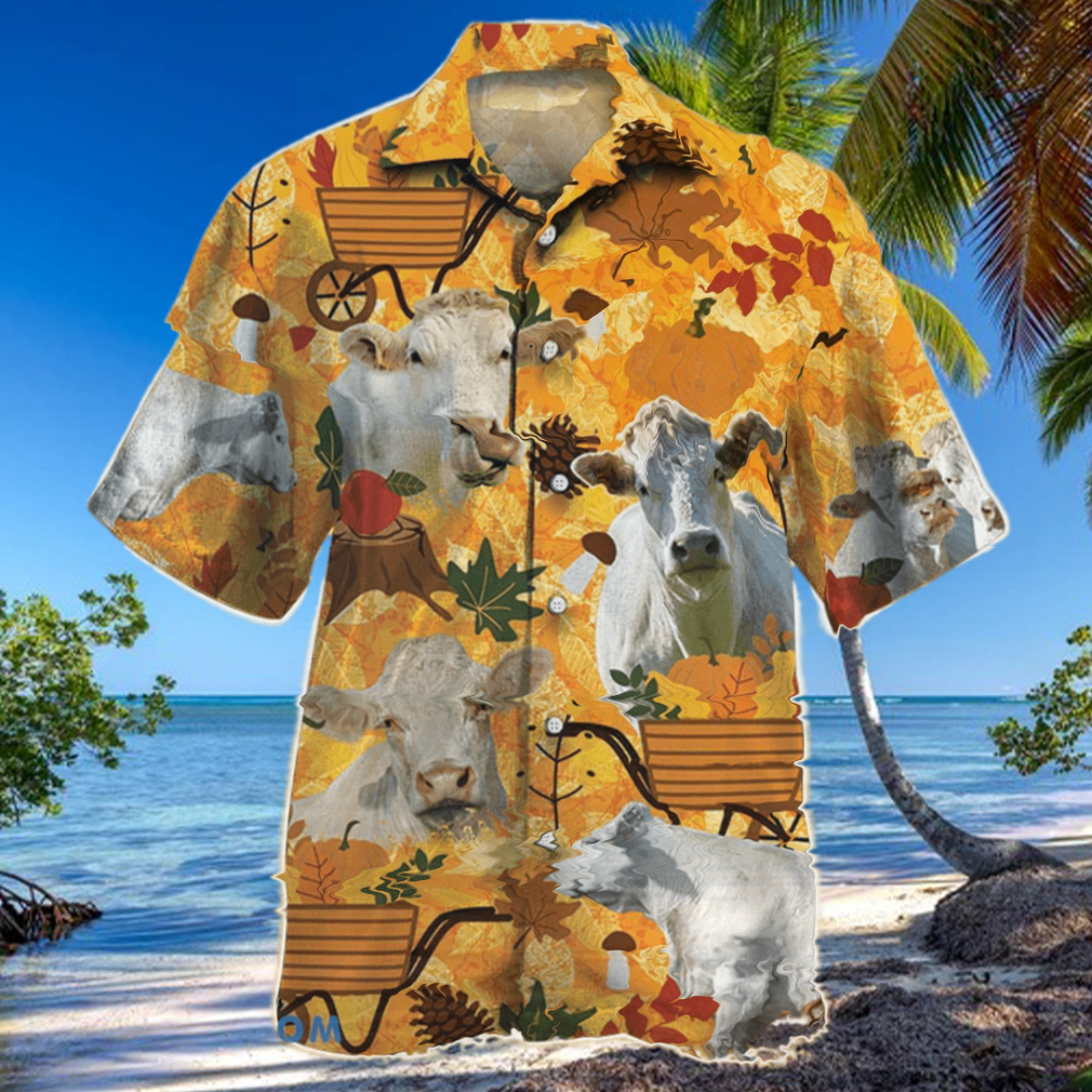 Charolais Cattle Nature Autumn Pumpkin Hawaiian Shirt Aloha Shirt For Men Women Charolais Cattle Nature Autumn Pumpkin Hawaiian Shirt Aloha Shirt For Men Women
