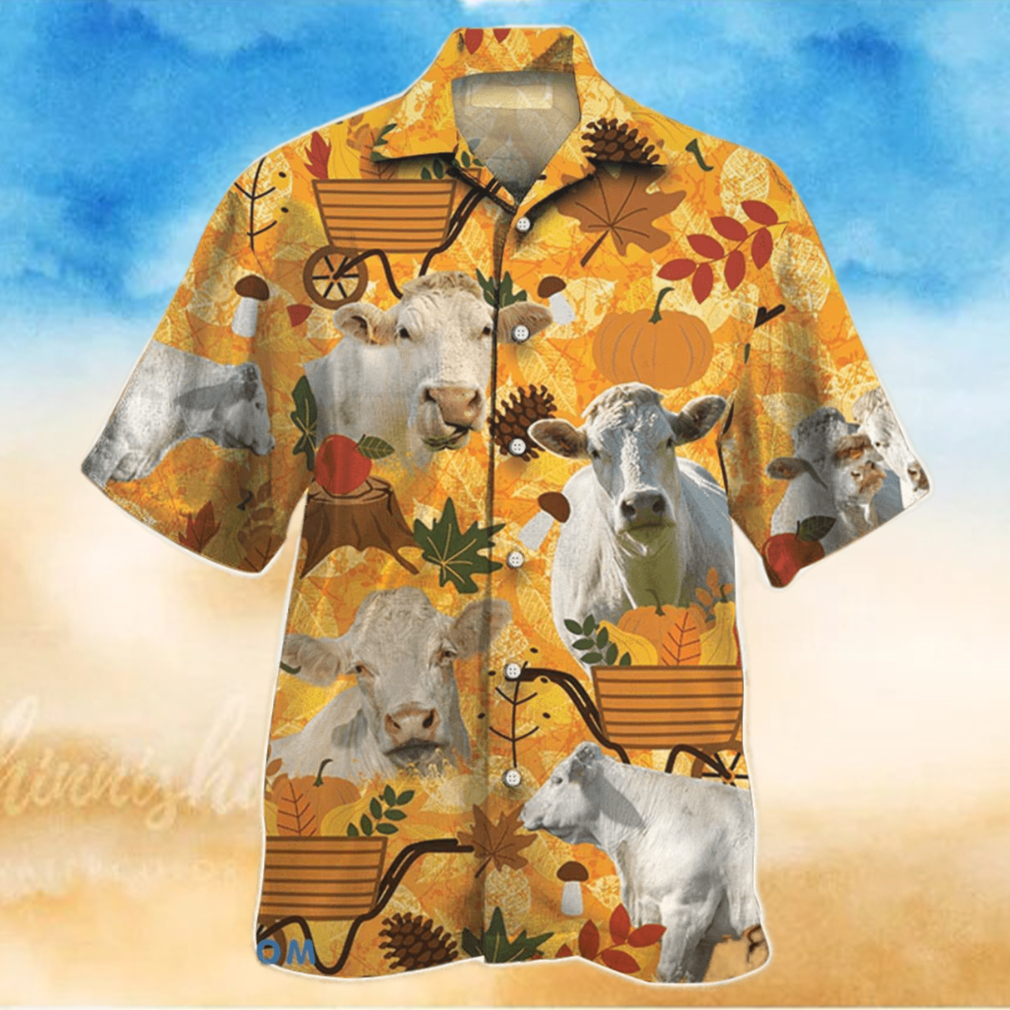 Charolais Cattle Nature Autumn Pumpkin Hawaiian Shirt Aloha Shirt For Men Women Charolais Cattle Nature Autumn Pumpkin Hawaiian Shirt Aloha Shirt For Men Women