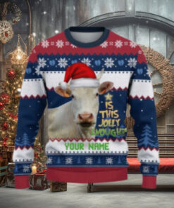 Charolais Is This Jolly Enough Ugly Sweater Xmas, Custom Cow Ugly Sweatshirt Gift For Farmer Cow Lover