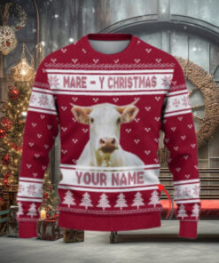 Charolais Mare Y Christmas Ugly Sweater Xmas, Custom Cow Ugly Sweatshirt Gift For Farmer Cow Lover
