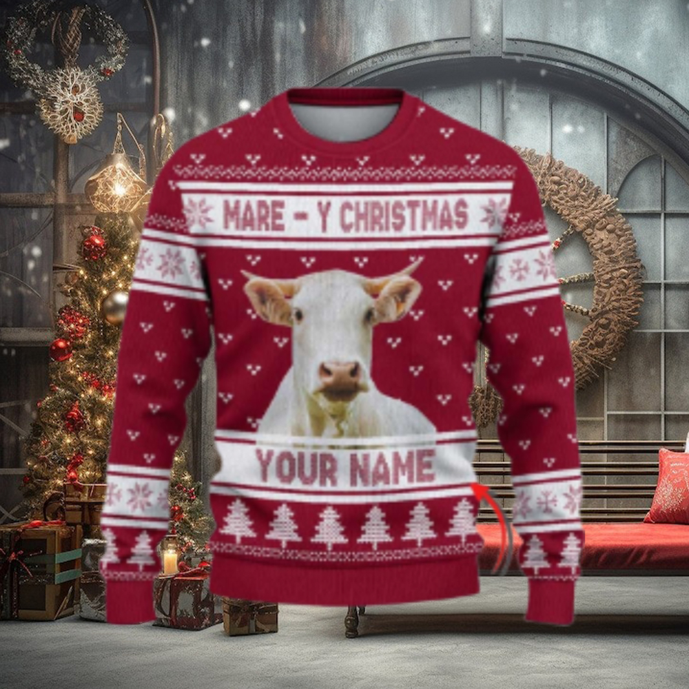 Charolais Mare Y Christmas Ugly Sweater Xmas, Custom Cow Ugly Sweatshirt Gift For Farmer Cow Lover Charolais Mare Y Christmas Ugly Sweater Xmas, Custom Cow Ugly Sweatshirt Gift For Farmer Cow Lover