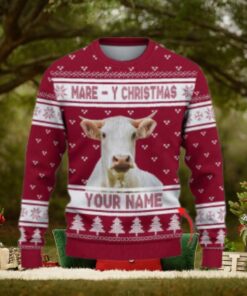 Charolais Mare Y Christmas Ugly Sweater Xmas, Custom Cow Ugly Sweatshirt Gift For Farmer Cow Lover